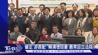 確定「游昌配」 賴清德自豪「最常回立法院」｜TVBS新聞 @TVBSNEWS01