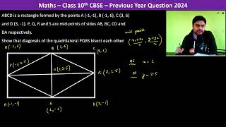 ABCD is a rectangle formed by the points A (-1,-1), B (-1, 6), C (3, 6) and D (3, -1). P, Q, R and S