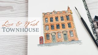 Line and Wash | Painting a Lincoln Townhouse in Ink and Watercolor
