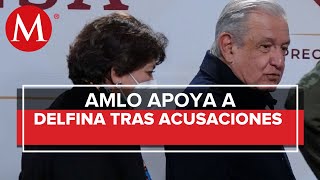 AMLO desestima y respalda a Delfina Gómez tras acusaciones de retener salarios en Texcoco