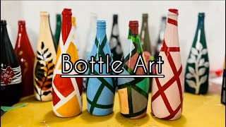 4 Ideas | Bottle Art | Glass Bottle Decor Idea | Best Out Of Waste Craft Idea