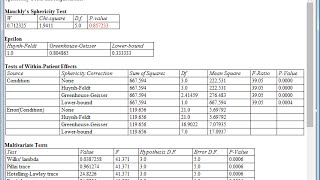 Oneway Repeated Measures ANOVA