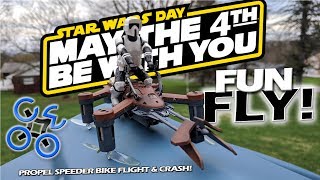 May the 4th Be With You! Propel Speeder Bike Flight \u0026 Crash!