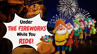 Seven Dwarfs Mine Train On Ride POV during Magic Kingdom WDW Fireworks Happily Ever After