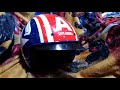 captain america retro zebra 603 helmet with custom sticker