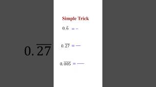 Pure Repeating Decimal to Fractions - How to Convert
