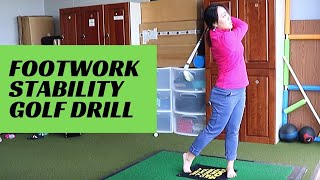 [cathykimgolf] No shoes for stability Golf Drill