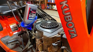 Kubota T1870 oil change and maintenance. Kubota lawn tractor