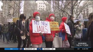 Hundreds protest plan to build new jail in Chinatown