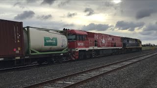 NR23 and NR109 (Gh) on 5MA5 at Gheringhap heading to Adelaide 11/11/2021