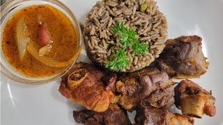 WATCH ME COOK: THE BEST HAITIAN MEAL | FRY TURKEY WITH BLACK MUSHROOM RICE  | KUISINE KREYOL