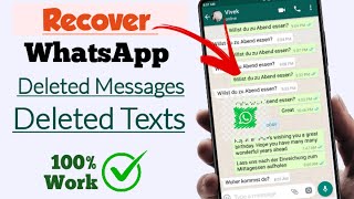 How to Recover WhatsApp Messages without Backup 2023 || WhatsApp Deleted Messages Recovery