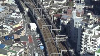 《京成電鉄》《東武鉄道》北総7500形 \u0026都営5300形 \u0026 東武6050系 俯瞰 \u0026 パノラマビュー 東京ソラマチイーストタワー 31階より