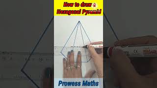 How to Draw a Hexagonal Pyramid षट्कोणीय पिरामिड कैसे बनाएं #3dshapes #shortsfeed #viral #mathshorts