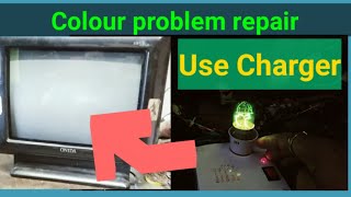 Picture colour problem in crt tv, Picture tube charging. // TV repairing hindi.