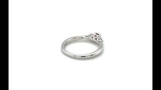 18ct White Gold Diamond \u0026 Ruby Trilogy Claw Set Ring 0.13ct - 01110039 | Johnsons Jewellers