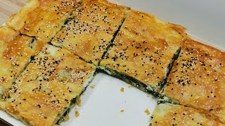 Blätterteig-Spinat-Kuchen unwiderstehlich lecker! Pide Börek mit Blätterteig