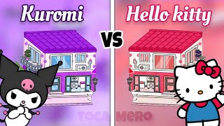 Aesthetic Neat Street Apartment 😍 KUROMI vs Hello kitty 😱 Toca Boca House Ideas | Toca Life World