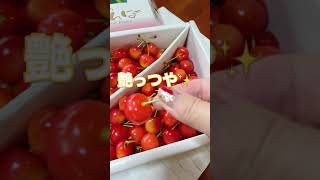 ❤︎さくらんぼ🍒❤︎めちゃ甘っ美味しい😋高級な山形県の名産品をフリ友からいただきましたぁ💞感謝✨　#Shorts