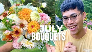 July Seasonal Garden Bouquets for Flower Stand