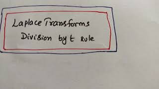 Laplace Transforms Division by t in Telugu-9