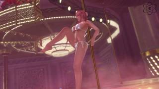 DOAX3 Nightclub - Honoka Pure White Bikini Pole Dance