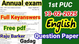 1st PUC english important questions for annual exam 2025 kseab