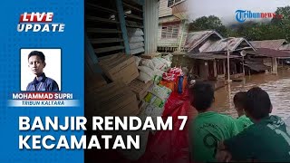 Banjir Susulan dari Sungai Mentarang Hinggapi Sejumlah Kecamatan Malinau, Air ke Permukaan Jalan