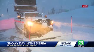 Sierra snow does not let up at 6:30 a.m. | 'We're in the belly of the beast'