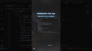 Multiplication Quiz App | Html Css JavaScript #javascript #programming #trending #webdevelopment