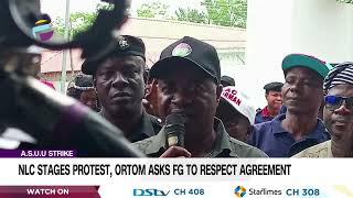 A.S.U.U. Strike: N.L.C. Stages Protest, Ortom Asks F.G. To Respect Agreement | NEWS