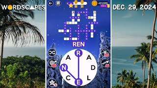 Wordscapes Daily Puzzle December 29, 2024 gameplay | Answers | Solution