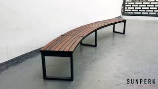 custom curved bench from Sunperk Site Furnishings