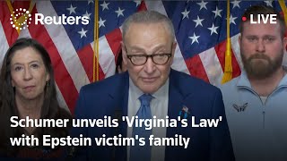 LIVE: Senator Schumer, along with Epstein victim's family, unveils ‘Virginia's Law’
