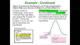 Statistics - Testing Claims about Means