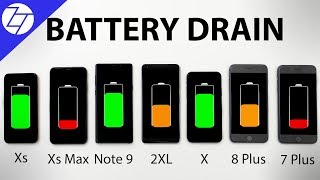iPhone XS vs XS Max vs Note 9 vs Pixel 2 vs X vs 8 Plus vs 7 Plus - BATTERY DRAIN Test!