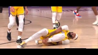 Anthony Davis scary ankle injury Lakers vs Denver Game4