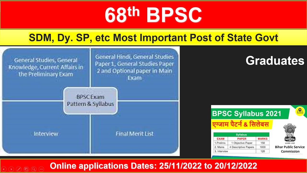 68 BPSC Notification 2022 | Eligibility/ Exam Pattern/ Latest Jobs ...