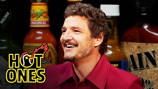 Pedro Pascal Cries From His Head While Eating Spicy Wings | Hot Ones