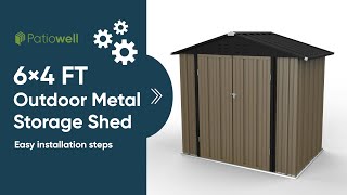 Patiowell Storage Shed - 6' x 4' FT Assembly