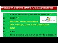 How to configure and Installing Active Directory, DNS on Windows 2008 Rand Joining Client on Server