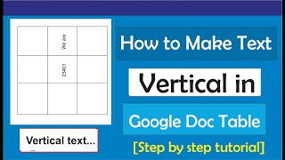 How to Make Text Vertical in Google Docs Table