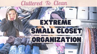 Clean and Organize Small Master Bedroom Closet | Master Bedroom Closet Declutter and Organize