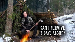 3 Day Winter Camping With NO TENT! Complete Shelter Start to Finish