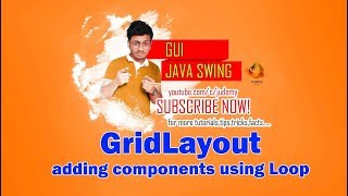 Java SWING - Adding components using loop ( GridLayout) | Java | SWING | AWT | GUI | Judemy | Bangla