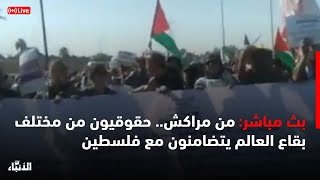 بث مباشر..من مراكش.. حقوقيون من مختلف بقاع العالم يتضامنون مع فلسطين