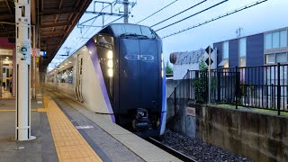 E353系特急あずさ84号新宿行き塩尻駅到着  Series E353 Limited Express AZUSA No. 84 for Shinjuku arr at Shiojiri Sta