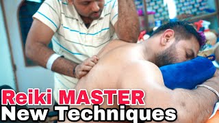 Reiki Master head masaage | NEW Techniques | Back, Hand, Neck, Shoulder massage | Indianbarber ASMR