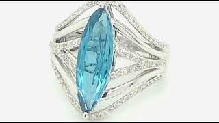 Mdj Advantage - Blue Topaz Diamond Ring- Dominic Mainella