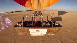 Fast and smooth landing with hot air balloon in Dubai desert.2014.